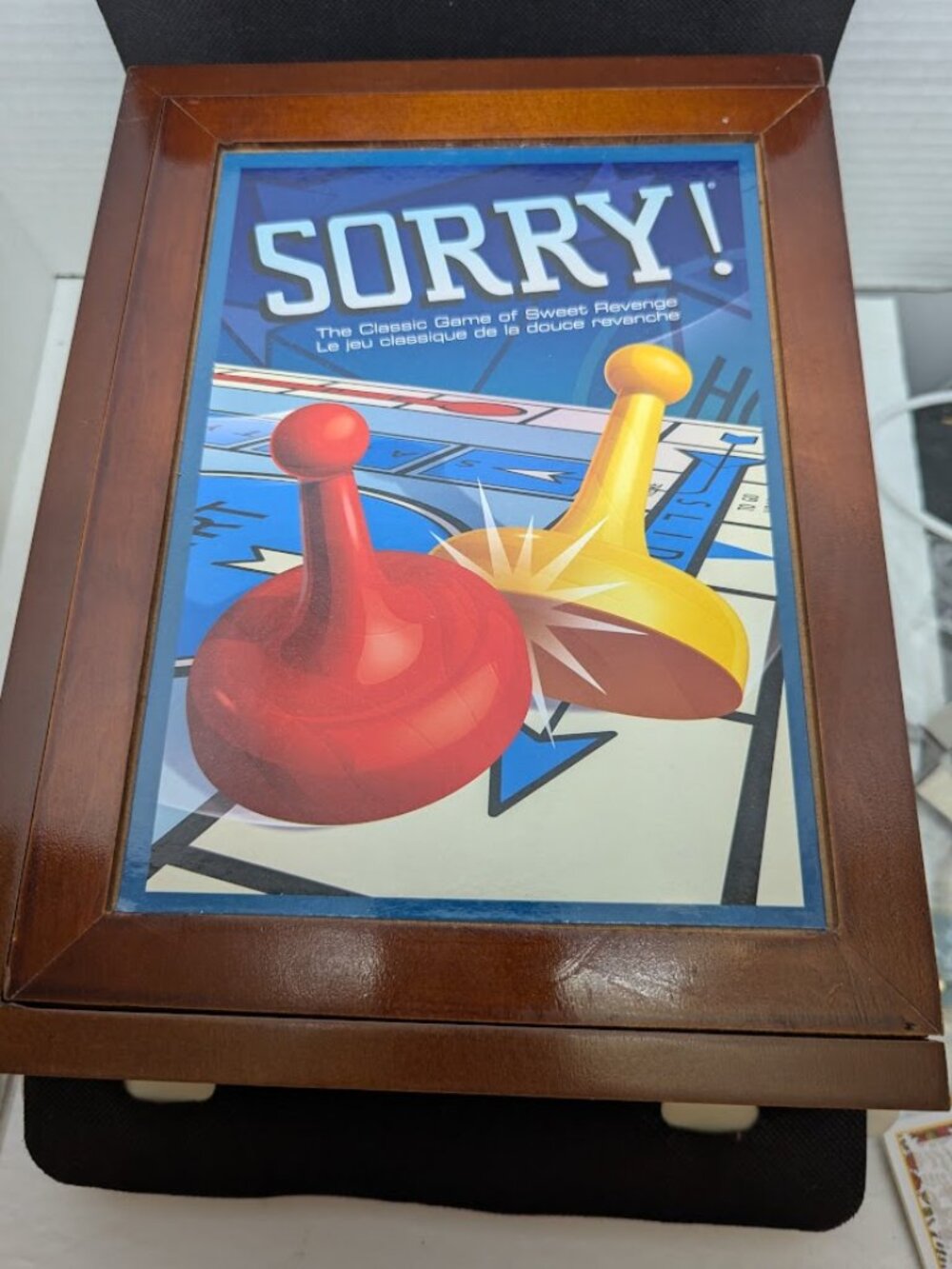 Sorry! Game Wooden Box Bookshelf Edition Complete EXCELLENT Vintage Set